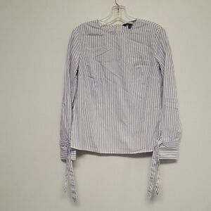 Banana Republic Blue and White Striped Blouse